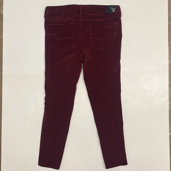 American Eagle Outfitters AEO Sateen Burgundy Jegging Size 10 Short - Picture 4 of 14